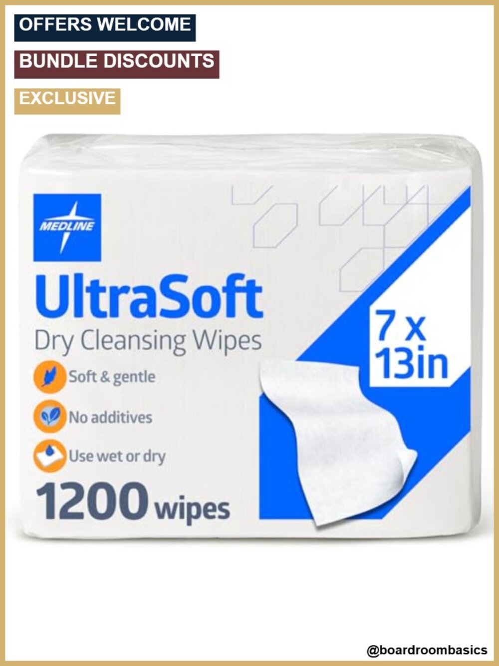 Ultrasoft Dry Baby Wipes 1200 Count Gentle Disposable Cleansing Cloths 7x13